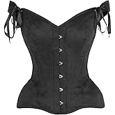 Daisy Corsets Womens Black Suede Steel Boned Corset Top & Plus Size Western Fashion Apparel