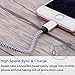 Akaho iPhone Cable, 10' Extra Long Nylon Braided Cord Lightning Cable Certified to USB Charging Charger for iPhone 7/7 Plus/6S/6 Plus/6S Plus/5S/5C/SE/iPad Air/Mini/iPod Nano 7 - Grey/White - 3 Piece