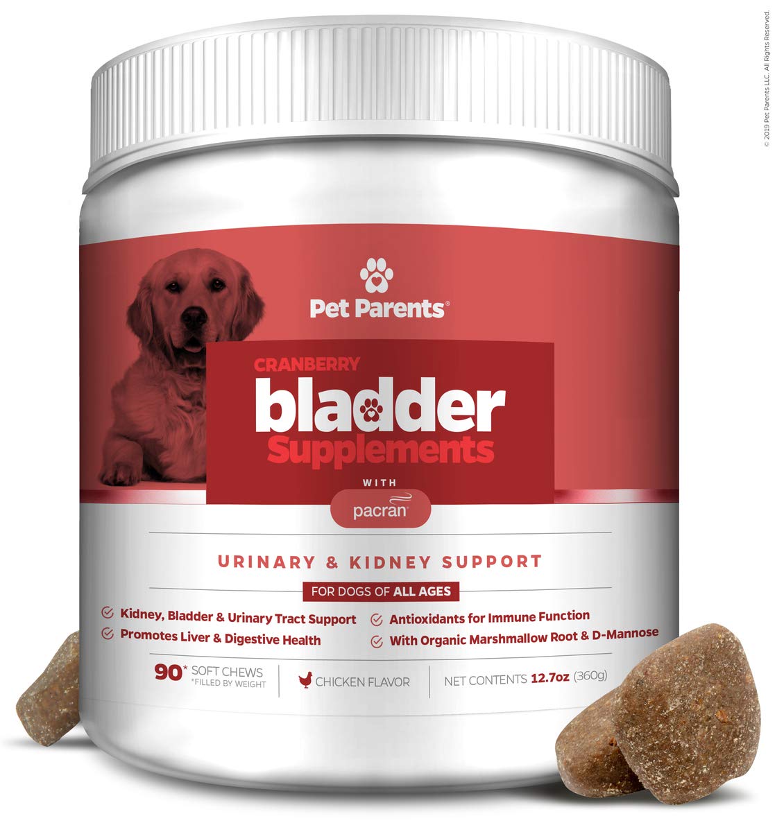 BEST Urinary Kidney Bladder Supplement Soft Chews for Dogs Cranberry