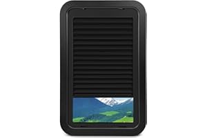 HLTIT 806621 RV Entry Door Window Kit with Low-Profile Shade, 12"x21" Black Replacement for Lippert & Compatible RV Doors, Complete Set with Frame & Hardware