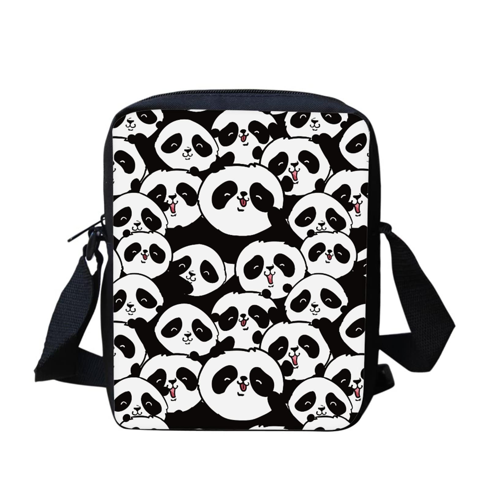 Kuiaobaty Women Crossbody Bag Cute Panda Print Small Messenger Bag for School Girl Casual Totebags Phone Pouch