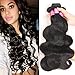 VRBest Unprocessed Brazilian Curly Virgin Hair 3 Bundles Brazilian Curly Weave Human Hair Extensions Natural Color 1B (141618)