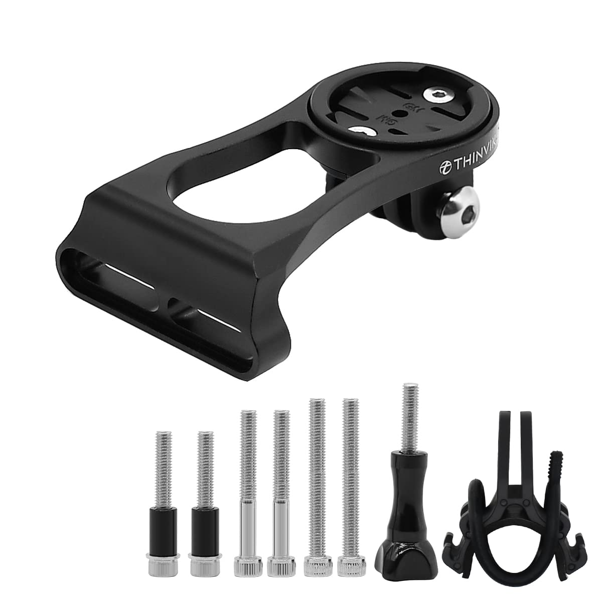Thinvik Bike Computer Mount for Garmin Edge,Gopro Combo Mount,Compatible with All Garmin Series 1030 1000 830 820 810 530 520 510 500 25 20 GPS Computer - CNC Aluminum Alloy