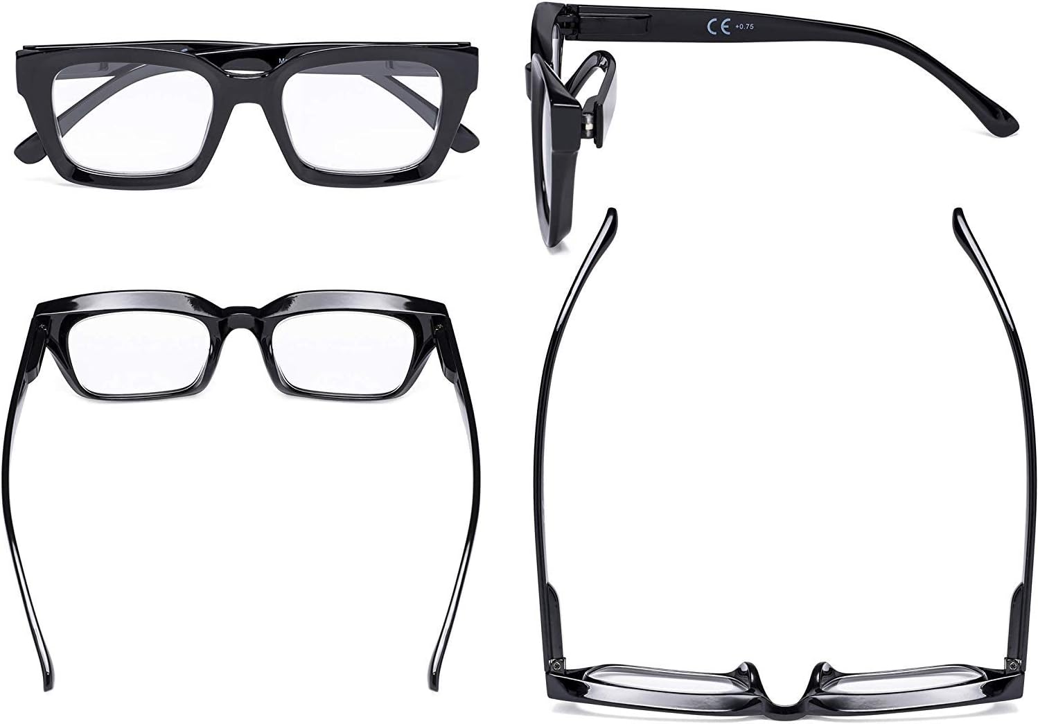 Eyekepper Ladies Reading Glasses - Oversized Square Design Readers for Women Black +1.00 - Image 3