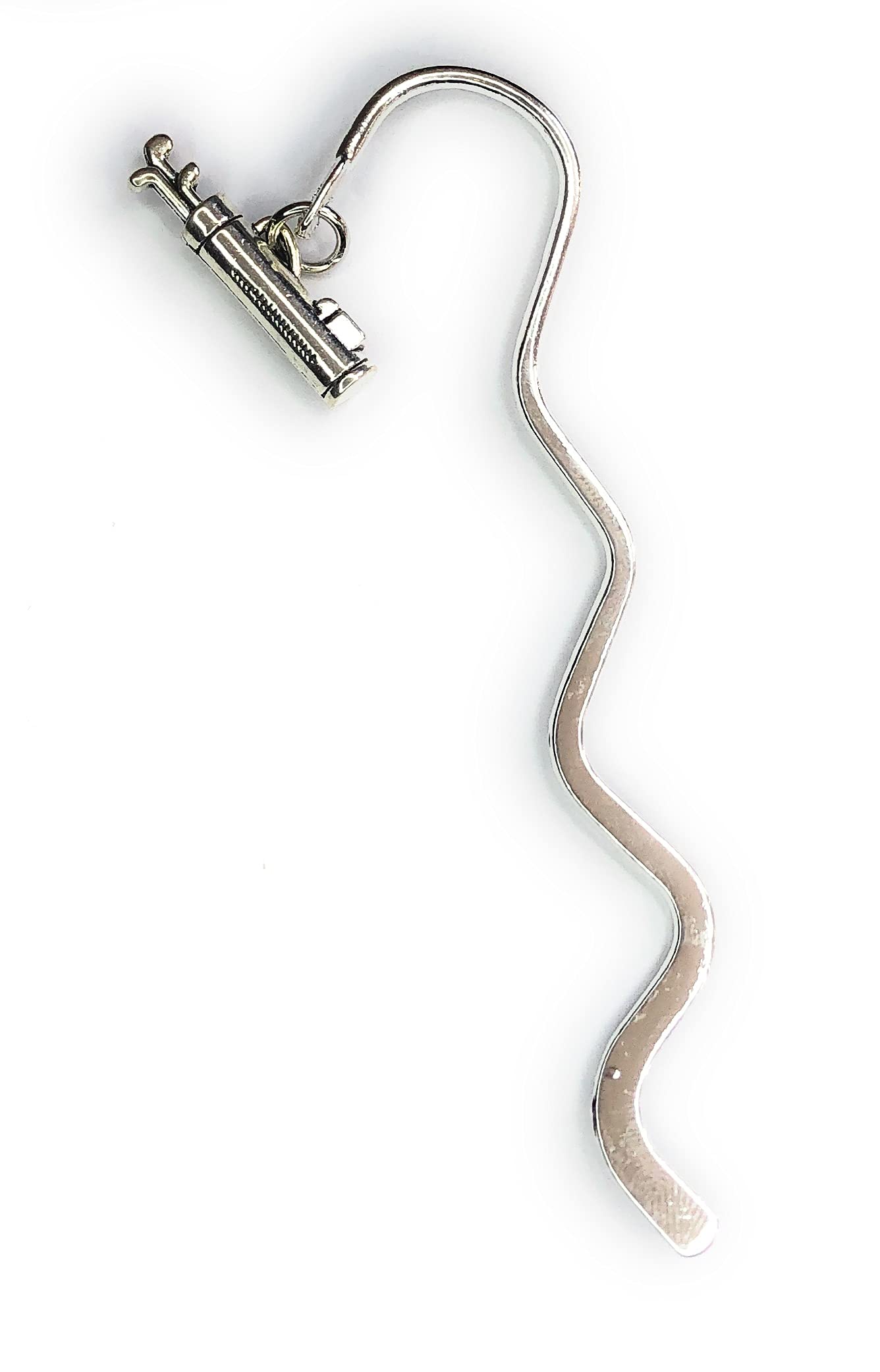 FizzyButton Gifts Golf Clubs Mini Bookmark with Silver Tone Charm, in Gift Bag, One size