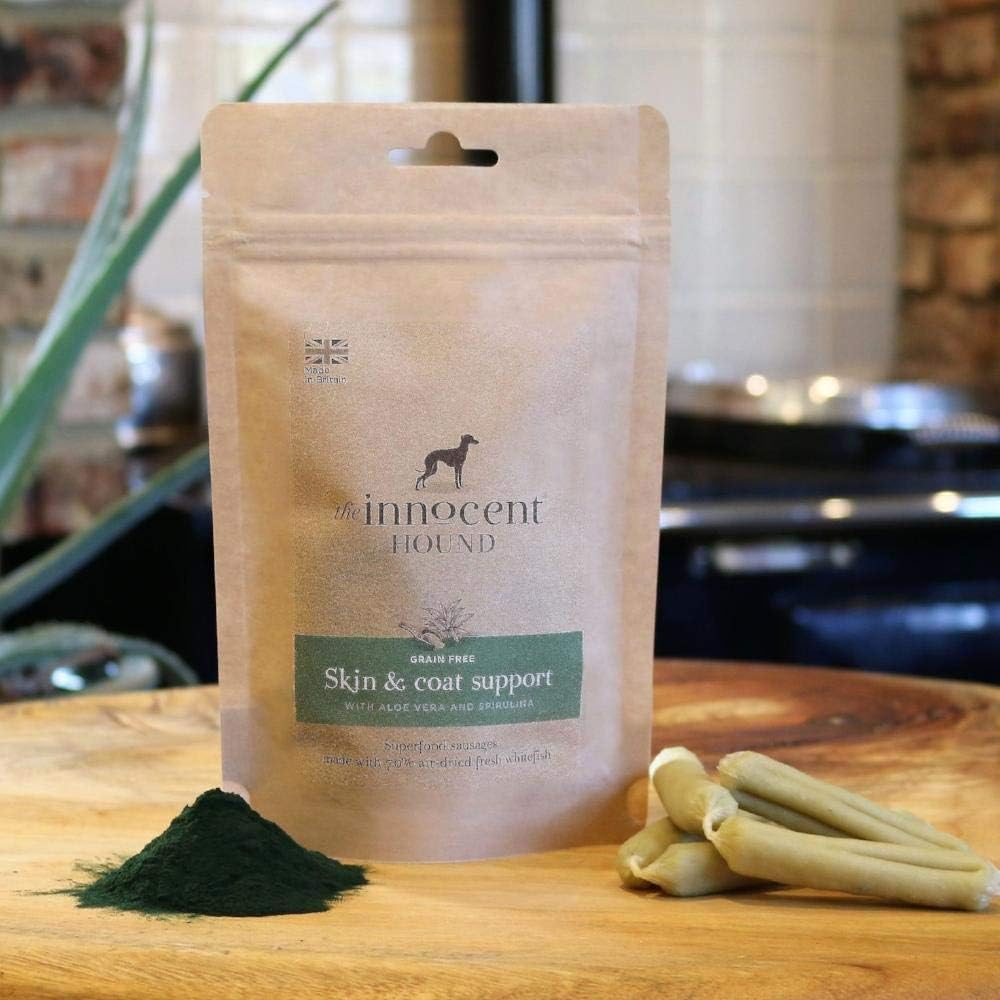 The Innocent Hound Skin & Coat Support Sausages with Aloe Vera & Spirulina 500g, White Fish, 600 g (Pack of 1) - Image 4