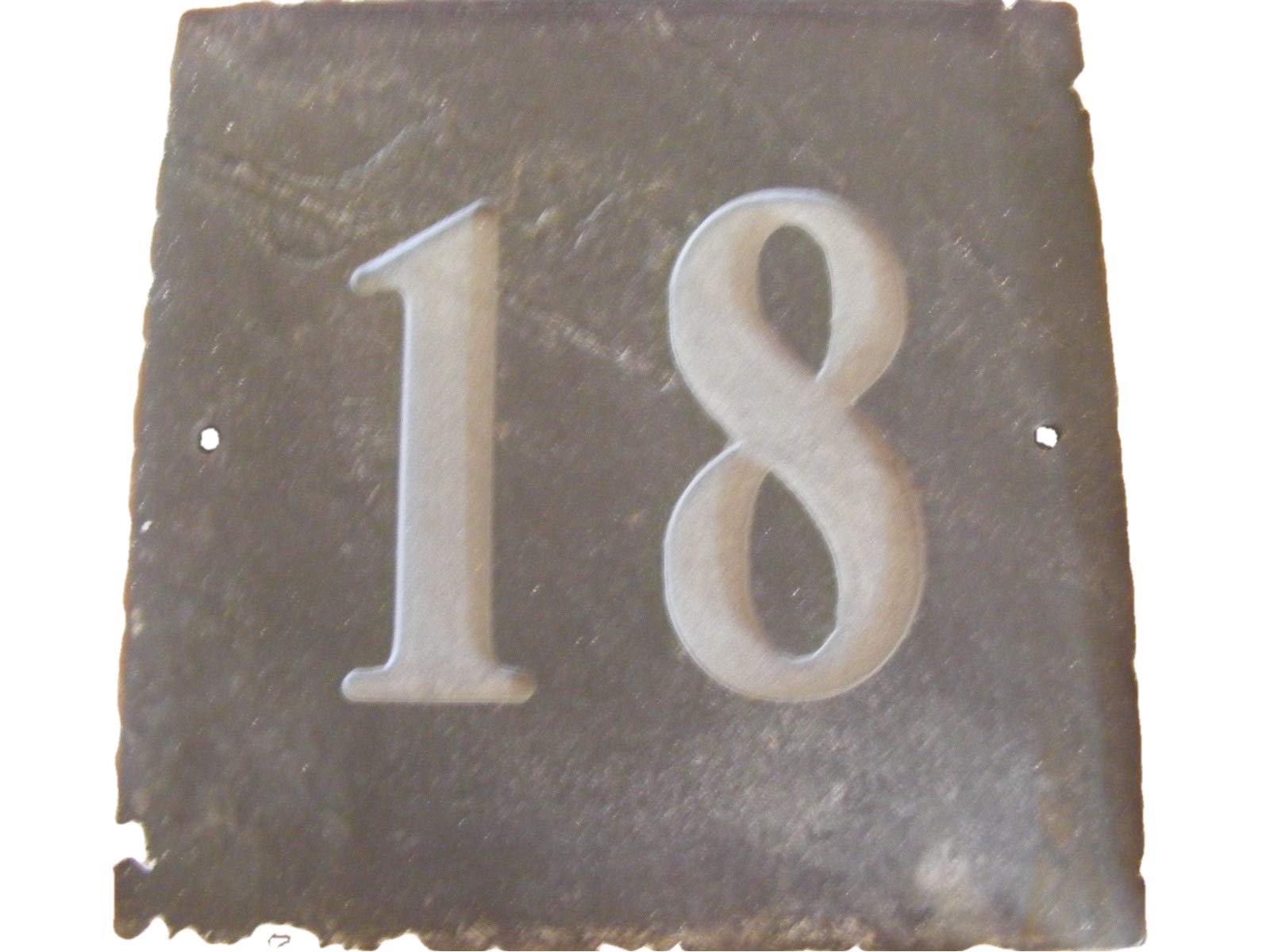 NATURAL GREY SLATE HOUSE DOOR NUMBER 6" x 6" DEEPLY ENGRAVED NATURAL SURFACE SIGN PLAQUE HOUSE WARMING GIFT (18)