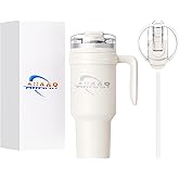 AiiAAR 40 oz Tumbler with Handle and Straw | FlowState 3-Position Lid | Vacuum Insulated Stainless Steel Travel Mug | Keeps Drinks Hot or Cold | Leak-Resistant | Cupholder Friendly | BPA-Free