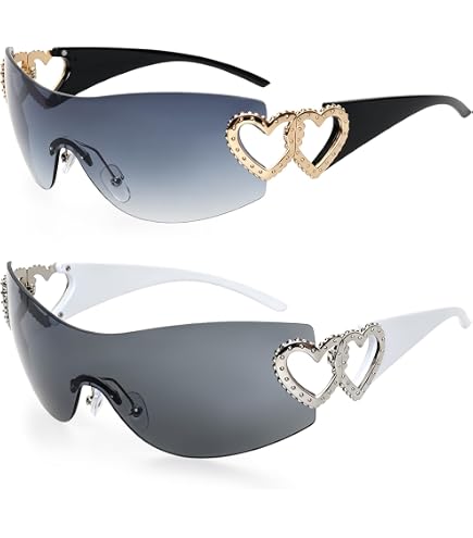 Ovveroche 3 Pcs Y2K Rimless Sunglasses Women Men, Y2k Glasses