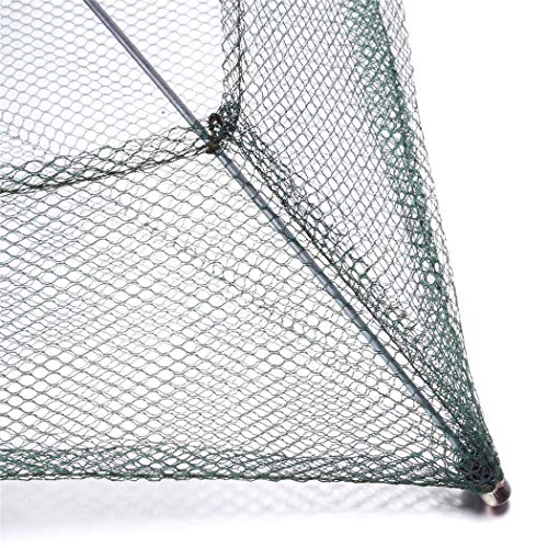 LinaLife 23.6" Protable Harbour Pond Folded Fishing Net Small Fish Shrimp Minnow Prawn Crab Baits Cast Mesh Trap Nets for Keeping Fishes Minnows Crab Lobsters - Thumbnail 3