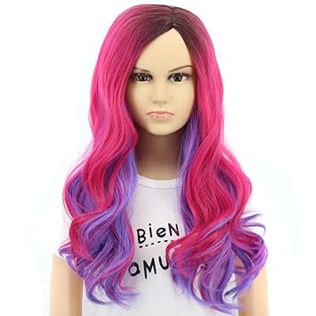 Amazon Com Yuehong Long Wavy Mixed Purple Red Anime Fashion