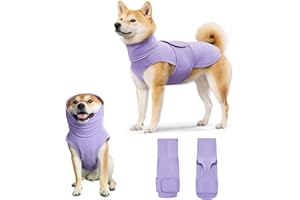 HALOUMONING Dog Anxiety Calming Vest Adjustable Turtleneck Thunder Shirt Jacket for Fireworks, Separation, Vet Visits, Pet Hoodie for Large Medium Dogs