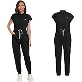 ALIALAVESTA Scrubs Set for Women,Soft Stretch Jumpsuit & Jogger with Multi Pocket for Nurse Esthetician Workwear