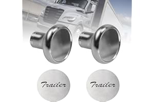 RULLINE Chrome Air Valve Knob Fit Tractor/Trailer Compatible with Peterbilt, Kenworth, Freightliner – Screw-On with Glossy Tr