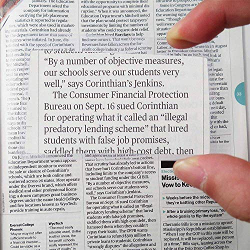 Magpro 2 Page Magnifying Sheet 3X PVC Lightweight Fresnel Lens with 2 Bonus Card Magnifier, Plastic Magnifier Ideal for Reading Books, Small Print, and Document - Thumbnail 7