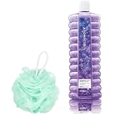 Bath Scrunchie Bundled with an Avon Senses Bubble Bath 16.9 fl oz (500ml) (Lavender)
