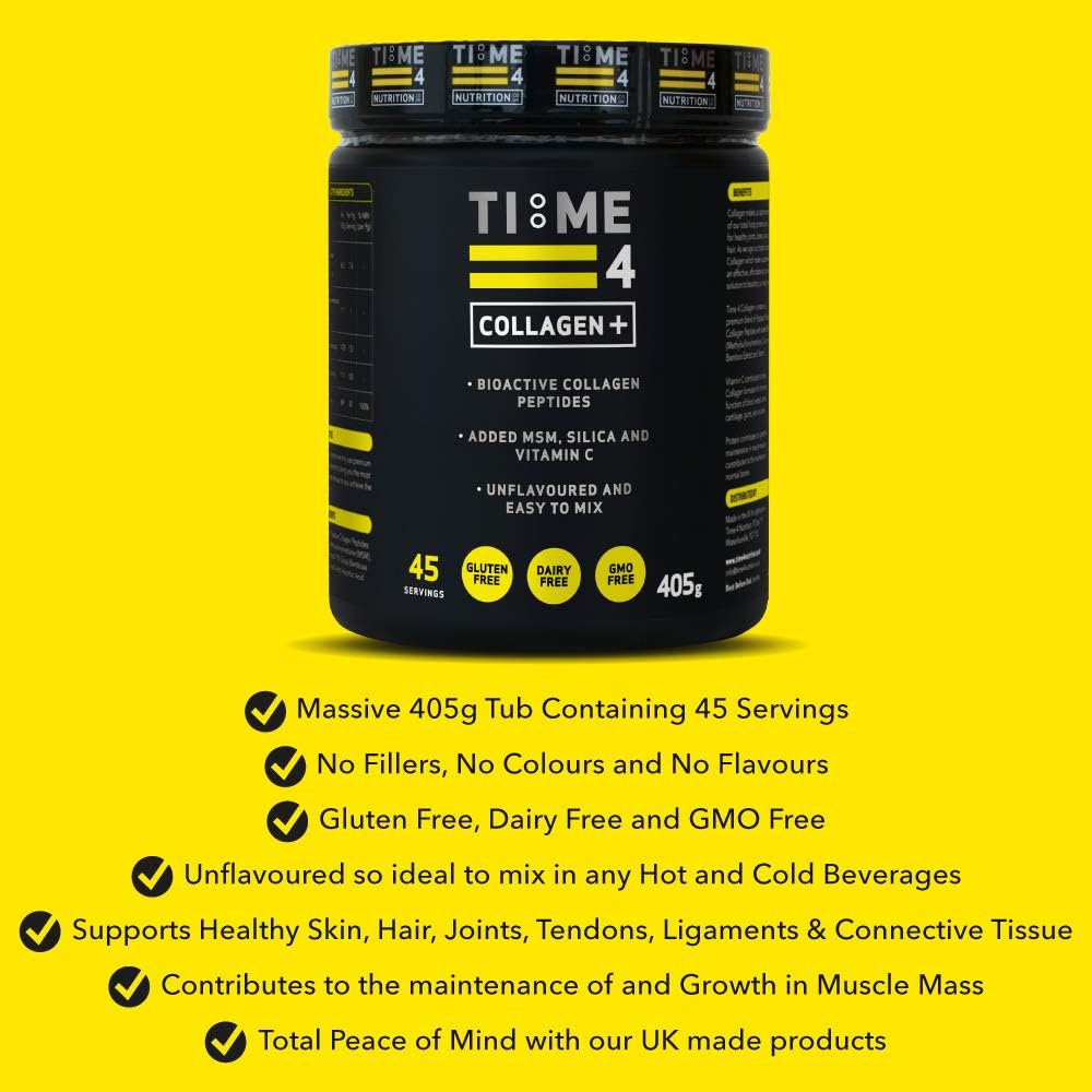 Time 4 Collagen + 45 Servings, Pure Hydrolysed Collagen Powder for Women & Men, MSM, Silica from Bamboo & Vitamin C - Image 5