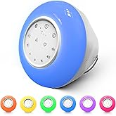 Gsou IPX6 Waterproof Bluetooth Shower Speaker with LED Lights, White Noise, Clear and Full Sound, 15 Bath Times on One Charge, One-Touch Answering with Built-in Mic, Bluetooth 5.4