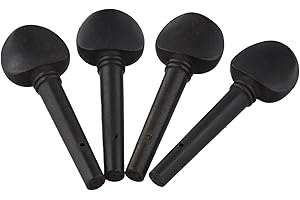 Vacumist Black Ebony Violin Pegs 4 Pack for 4/4 3/4 1/2 1/8 Size, Premium Wood Tuning Keys Replacement Accessories for Musici
