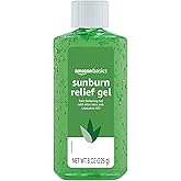 Amazon Basics Sunburn Relief Gel with Aloe Vera, Soothing, Cooling, Itch Relief, 8 oz, Pack of 1 (Previously Solimo)