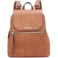 Calvin Klein Reyna Novelty Key Item Flap Backpack, Caramel Mix