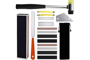 Fret Leveling Kit, Professional Luthier Tool Set, with Hammer, File, Rocker for Guitar Maintenance