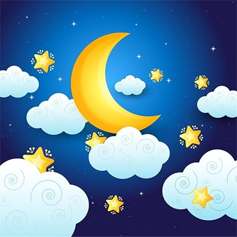 Amazoncom Aofoto 8x8ft Fantasy Night Sky Moon Stars Background