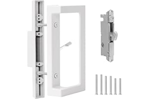 MaxxGeek Sliding Patio Door Handle Set with Mortise Lock, Sliding Glass Patio Door Handle Replacement Set Fits Door Thicknesse is 1-3/4'' to 2-1/5'' and 3-15/16'' Screw Hole Spacing.