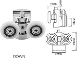 Holdfiturn 4Pcs 25mm Shower Door Rollers Zinc Alloy 2 Top 2 Bottom Replacement view 2