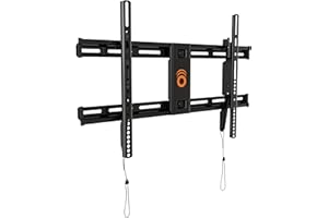 ECHOGEAR Heavy Duty TV Wall Mount Bracket for TVs Up to 90" - Low Profile Design Holds TV Only 2.25" from Wall - Fast Install with Template & Level After Mounting - Pull Strings for Cable Access