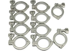 QiiMii Stainless Steel 304 Heavy Duty Tri Clamp Clover Single Pin with Wing Nut for Ferrule TC 2 inch 10 pack