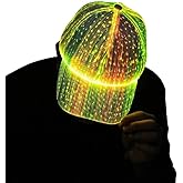 PIXIADORE LED Cap Luminous Baseball Hat 7 Colors Glow Hat for Men Women USB Charging Light up Caps for Party Club