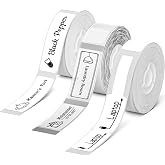 NIIMBOT D110/D11/D101 Labels, 0.47"&times;1.57"/ 0.55"&times;1.18"/ 0.47"&times;4.29" | 3 Rolls of Self-Adhesive Labeling Tape Replacement, Waterproof Thermal Label Refills for Home Office School Organization