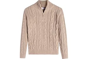Boyoo Boy's Cable Knitted Sweater Half Zip Lightweight Casual Pullovers for Kids 2-11 Years