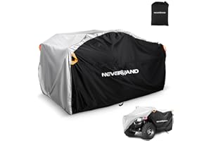 NEVERLAND Waterproof ATV Cover, Outdoor Heavy Duty Quad Cover Tear-Resistant 4 Wheeler Covers All Weather UV Protection for Polaris Sportsman Yamaha Honda Quad Bike (Silver & Black, XL)