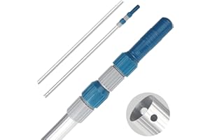 POOPLE Professional 16 Foot Telescopic Aluminum Swimming Pool Pole - Attach Connect Skimmer Nets, Rakes, Brushes, Vacuum Heads Cleaning
