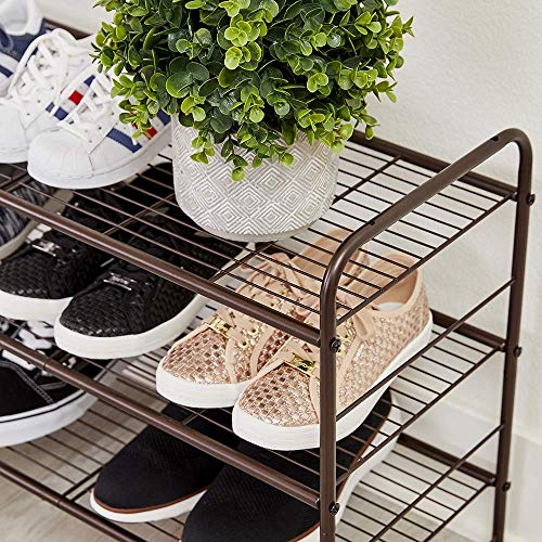 CAXXA 3-Tier Stackable and Expandable Metal Wire Utility Rack Storage for Shoe Household Accessory Organizer Shelf in Entryway Closet Bedroom Kitchen Garage, Bronze