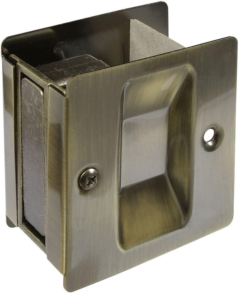 National Hardware N336404 V1950 Pocket Door Pull in Antique Brass