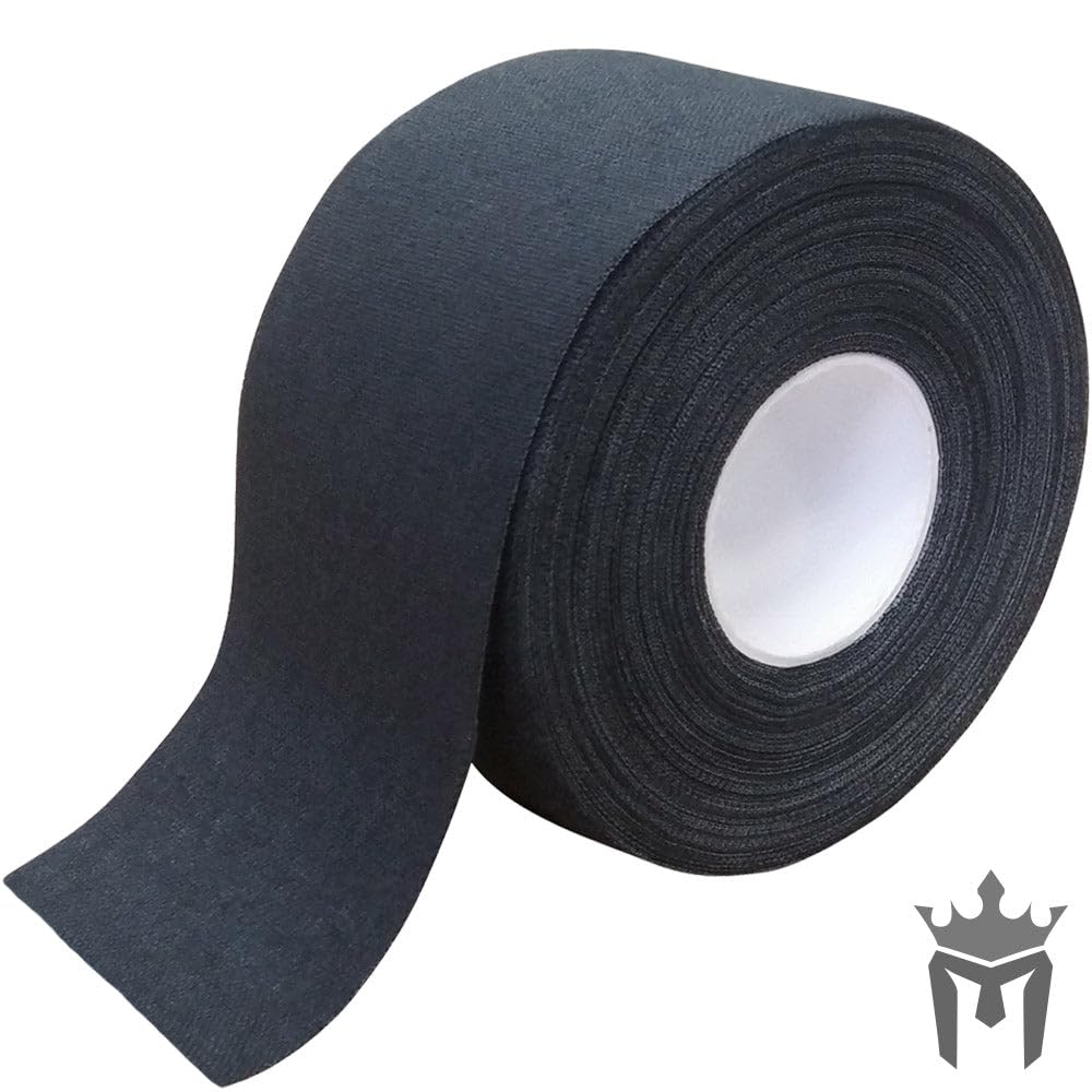 Meister Premium Athletic Zinc Oxide Trainer's Tape for Sports and Medical - 13.7m x 3.8cm - Black - 6 Rolls