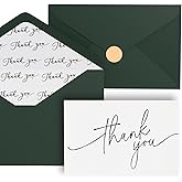 Goefun 144 Thank You Cards with Envelopes Bulk Pack 4×6 Green Blank Thank You Notes, Elegant Designs for Wedding, Baby Shower, Bridal Shower, Small Business, Graduation and Funeral