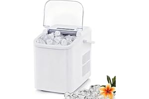 Countertop Ice Maker, 22Lbs/24H Portable Ice Machine with Self-Cleaning, 9 Bullet Ice Cubes in 6 Mins, Compact Quiet Ice Maki
