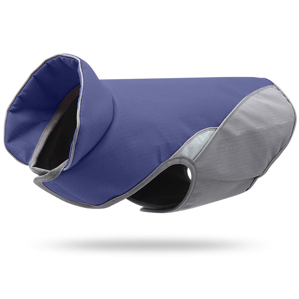 Clan_X Outdoors Dog Coat, Waterproof & Durable Warm Jacket Applied for All Year Around，Available Sizes in XS, S, M, L, XL, XXL.(L, Dark blue)