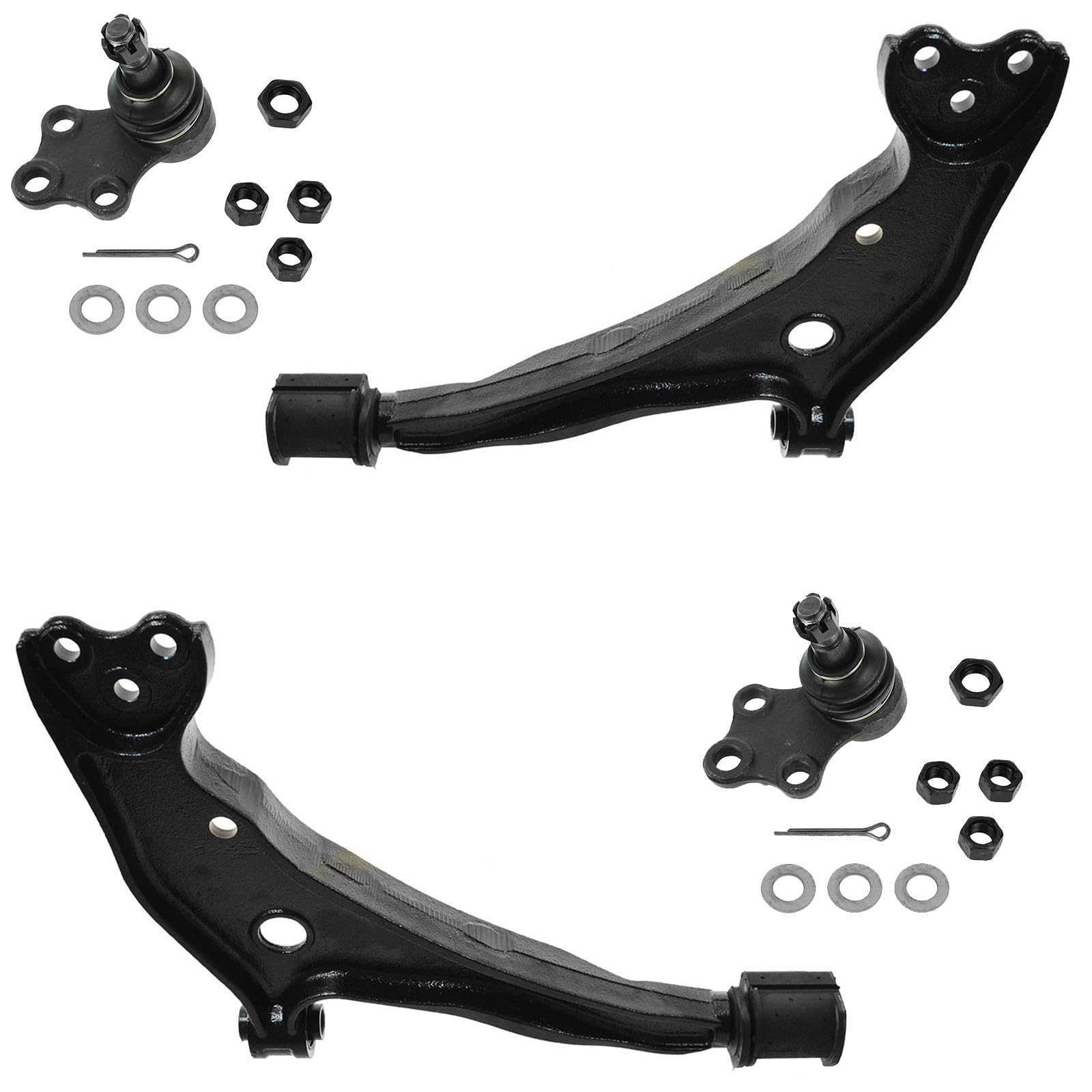 TRQ Front Left and Right Lower Control Arm with Ball Joint Set 4 Piece Compatible with 1999-2002 Mercury Villager 1999-2002 Nissan Quest Image