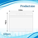 BEHAHAI 10 PCS Plastic Card Holder Clear Horizontal Waterproof ID Badge Card view 2