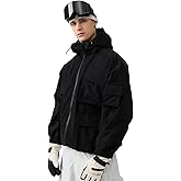 GSOU SNOW Mens Snowboard Jacket Baggy Womens Ski Jackets Cargo Snow Coat Waterproof Windproof Warm Multi-Pockets Sports