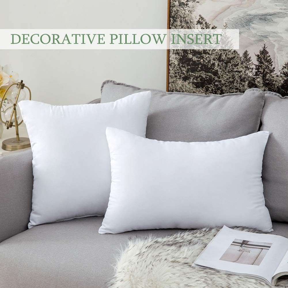 MIULEE Throw Pillow Insert Hypoallergenic Premium Pillow Stuffer Sham Rectangle for Decorative Cushion Bed Couch Sofa 12x20 Inch: Home & Kitchen