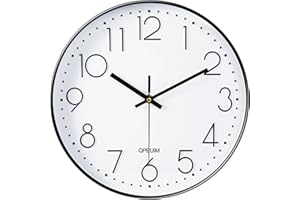 Wall Clock 10 Inch Non-Ticking Silent Modern Simple Style Round Decor Clock Stereoscopic Dial Quartz Wall Clocks for Home/Off