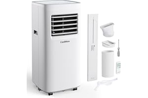 COOLBLUS 10000 BTU Portable Air Conditioners Cool Up to 450 Sq.Ft,3-IN-1 Portable AC Unit with Remote Control/LED Display/Installation Kits & Screwdriver/24Hrs Timer for Home/Office,White