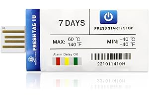 FRESHLIANCE FOCUS ON FRESH AND SAFE LIFE ONLY Freshliance USB Temperature Data Logger, -40℉~140℉ Single Use Temperature Recorder with PDF CSV Report, 30000 Readings High Accuracy 7days for Cold Chain Transport, 2packs, Fresh Tag 1U