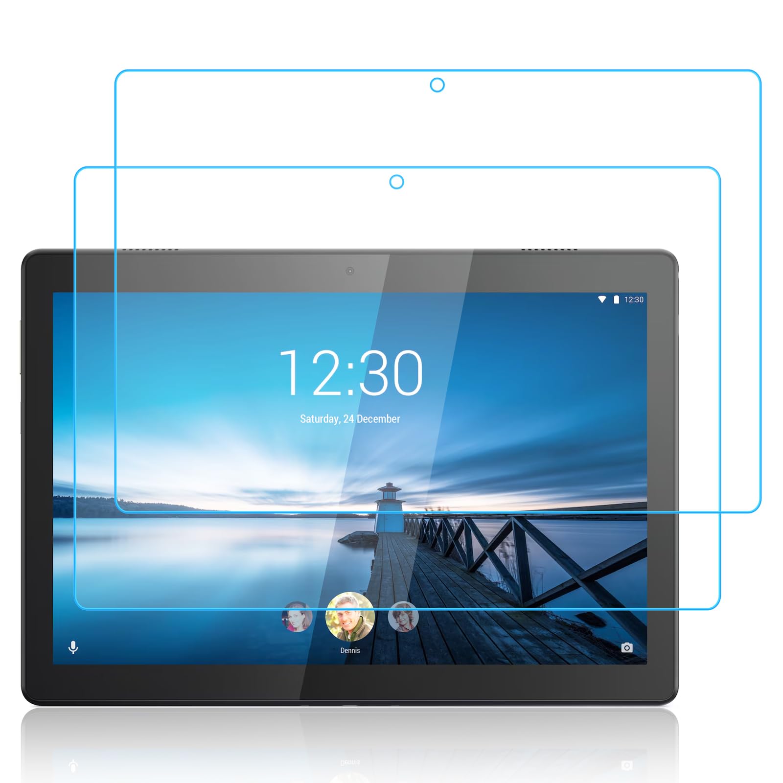 Whioltl [2 Pack Tempered Glass Film for Lenovo Tab M10 10.1" (1st Gen, 2019/2018), TB-X505F/TB-X605F, HD Clear Screen Protector, 9H Hardness, Anti-Scratch, Case Friendly